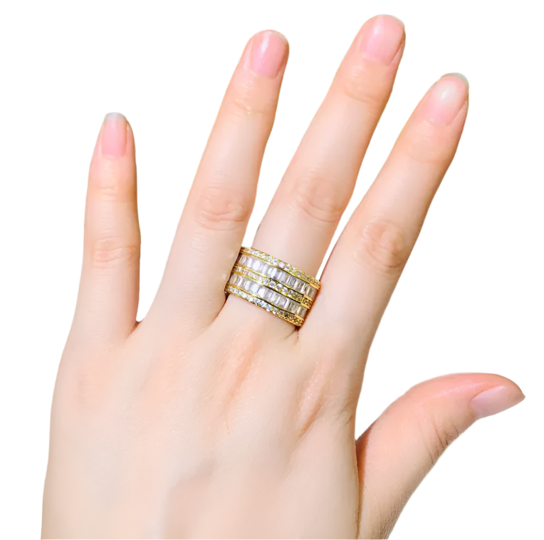 2 Row Gorgeous Cubic Zirconia Pave Engagement RING-RG-07