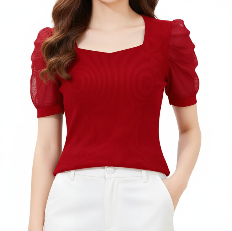 Trendy & Timeless Women's Elegant Short Sleeve Top SHIRT-BL133