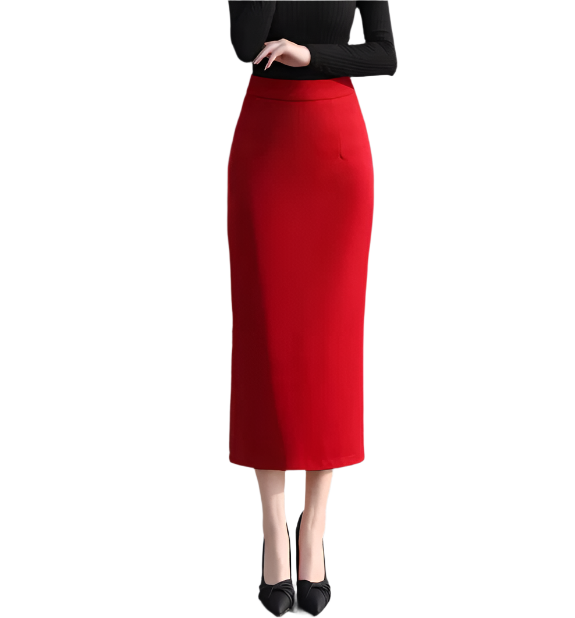 Classy & Trendy Timeless Slit Wrap Hip Skirt- SKT-13