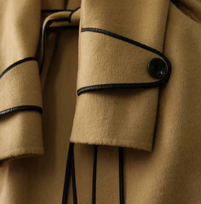 Classy & Timeless Lapel Lace Up Color Wool Jacket Coat - B6-JKT-607