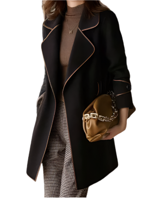 Classy & Timeless Lapel Lace Up Color Wool Jacket Coat - B6-JKT-607