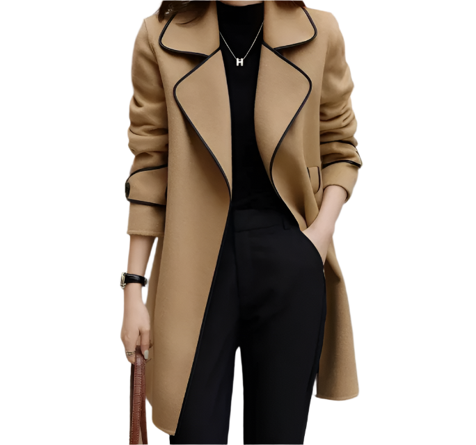 Classy & Timeless Lapel Lace Up Color Wool Jacket Coat - B6-JKT-607