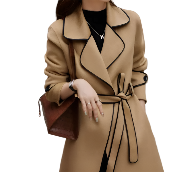 Classy & Timeless Lapel Lace Up Color Wool Jacket Coat - B6-JKT-607
