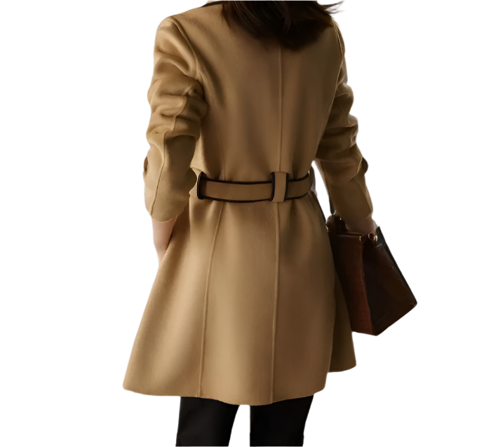 Classy & Timeless Lapel Lace Up Color Wool Jacket Coat - B6-JKT-607