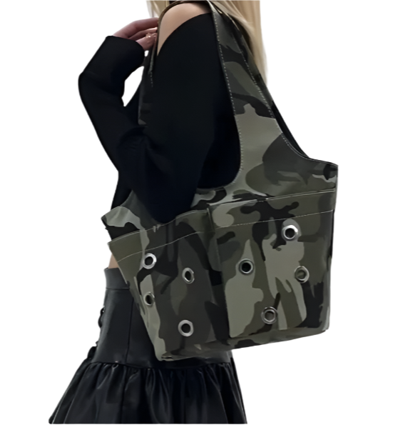 Elegant Camouflage Print Bucket PU Handbags for Women - B3-BAG-130 -Z