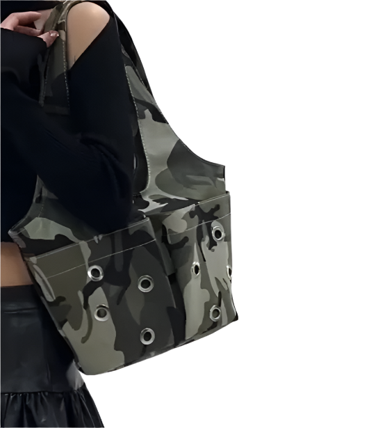 Elegant Camouflage Print Bucket PU Handbags for Women - B3-BAG-130 -Z