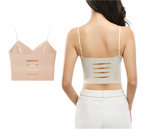 Women's Sleeveless Ribbed Racerback Crop Tank Tops, Padded Ice-Silk Tube Top - UGS-02-T-BRA-21