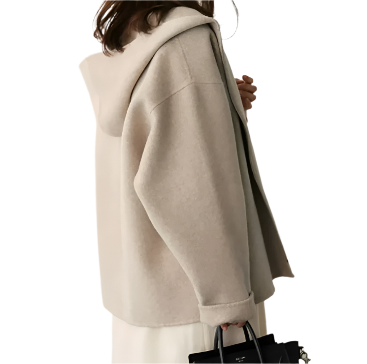 Trendy Hooded Wool Short Women's Jacket -B6-JKT-603