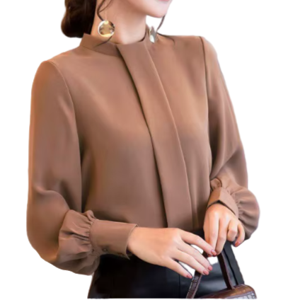 Trendy & Timeless Long Sleeve Dress Shirt Blouse-B1-TOP-BL402