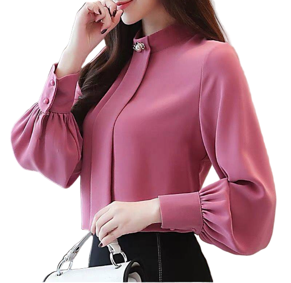 Trendy & Timeless Long Sleeve Dress Shirt Blouse-B1-TOP-BL402