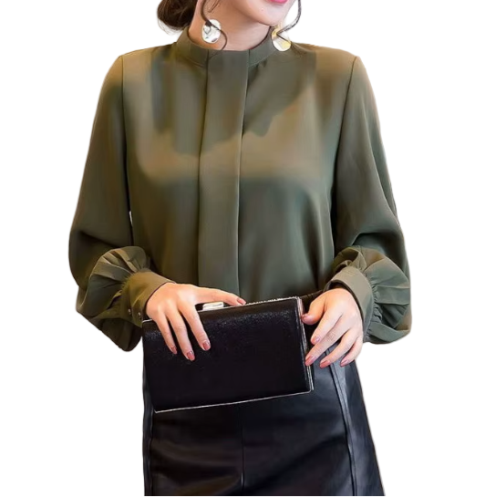 Trendy & Timeless Long Sleeve Dress Shirt Blouse-B1-TOP-BL402