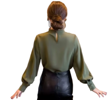 Trendy & Timeless Long Sleeve Dress Shirt Blouse-B1-TOP-BL402