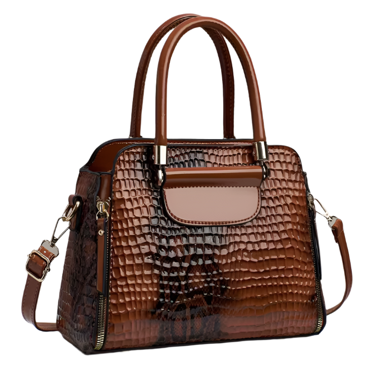 Luxury & Elegant Crocodile Pattern Shoulder Crossbody Handbag BAG- 202