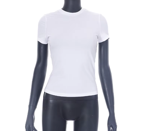 Round Neck Short Sleeved Basic Women's T-shirt -B6-TOP-B612