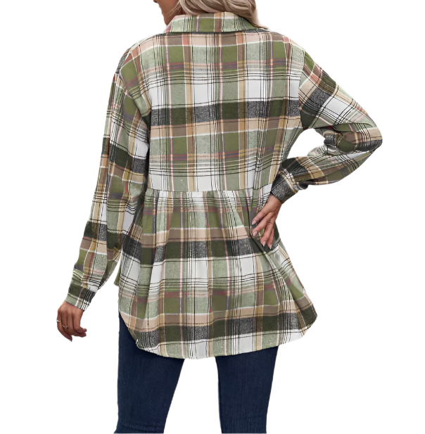 Trendy & Timeless Check Print Long Shirt for Women TOP-B1-BL-288
