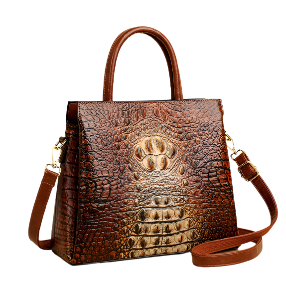 Trendy & Elegant Square Alligator Pattern Handbags for Women - B3-BAG-146 - Z