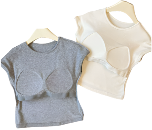 Pack of 2 - Teen Start-up Bra Padded T- Shirt Short Sleeve Crew Neck Padded Cotton Bra Top for Girls - UGS-02-T-BRA-14