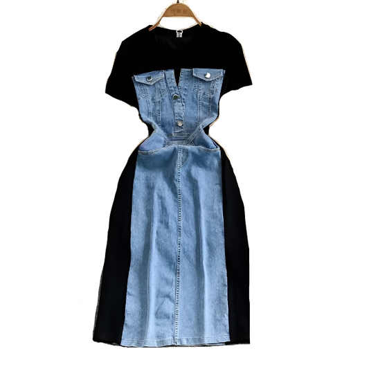 Trendy & Elegant Women's Denim Dress - B1-DRESS-B103