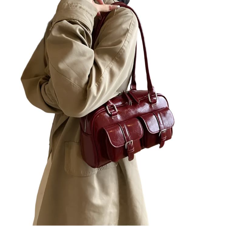 Trendy Double Pocket Front Shoulder Crossbody BAG-02