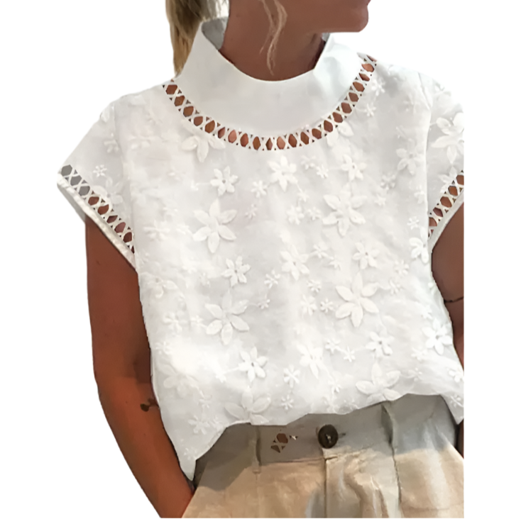 Trendy & Elegant Embroidered Cotton Tunic Shirt - SM8-TOP-08