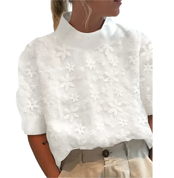 Trendy & Elegant Embroidered Cotton Tunic Shirt - SM8-TOP-08
