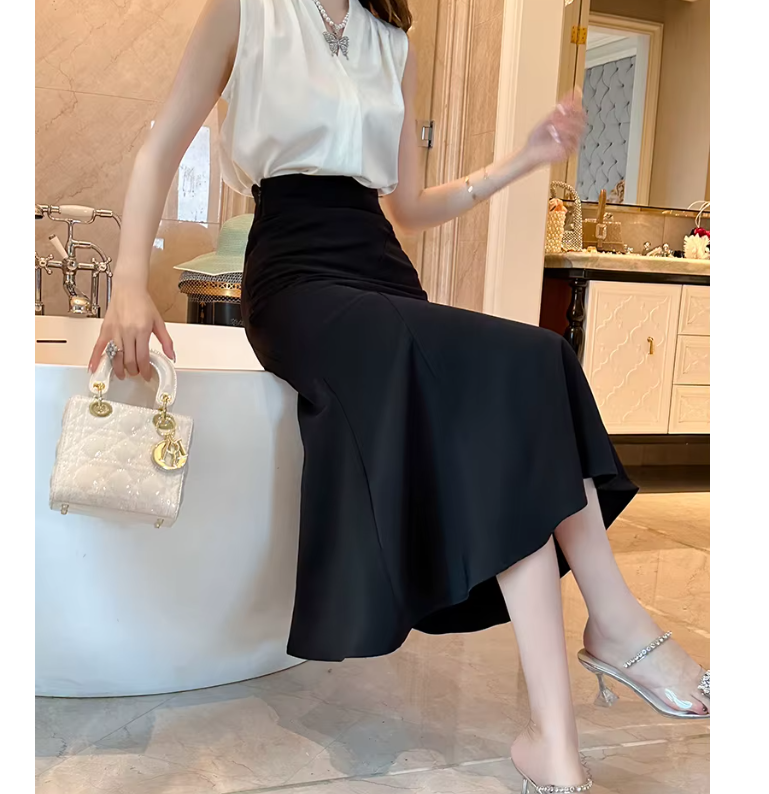 Trendy High Waist Fishtail Skirt for Women - B4-SKT-28