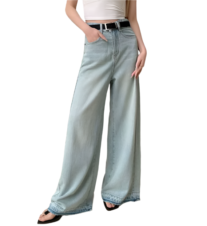 Trendy High Waist Vintage Wide Leg Women's Jeans -B6-JP-607