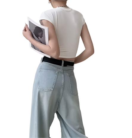 Trendy High Waist Vintage Wide Leg Women's Jeans -B6-JP-607