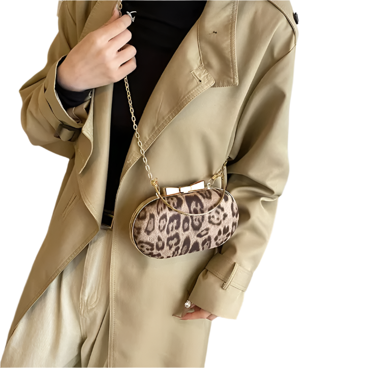 Trendy Leopard Print Clutch Frame Designer Evening BAG-42