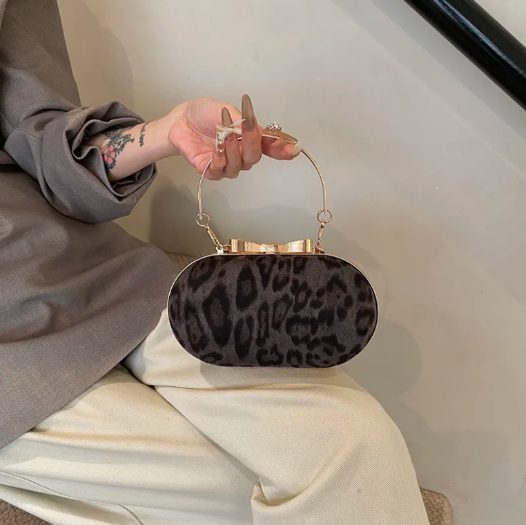 Trendy Leopard Print Clutch Frame Designer Evening BAG-42