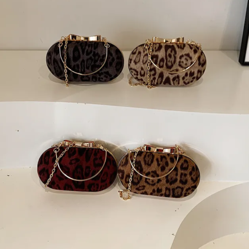 Trendy Leopard Print Clutch Frame Designer Evening BAG-42
