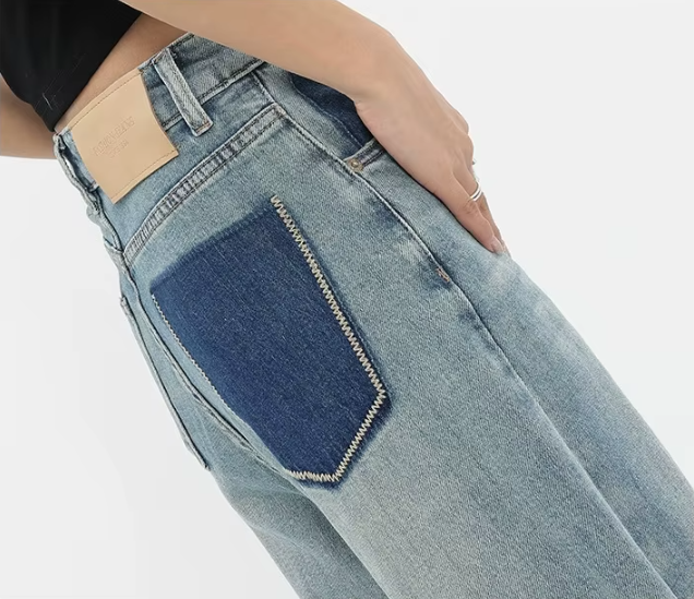 Trendy Wash High Waist Straight Leg Women's Jeans - B6-JP-609