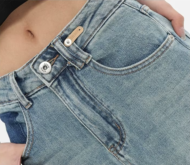 Trendy Wash High Waist Straight Leg Women's Jeans - B6-JP-609