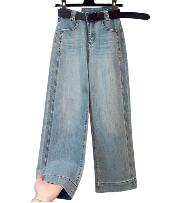 Trendy & Elegant High Waist Straight Wide Leg Women's Jeans - B6-JP-631