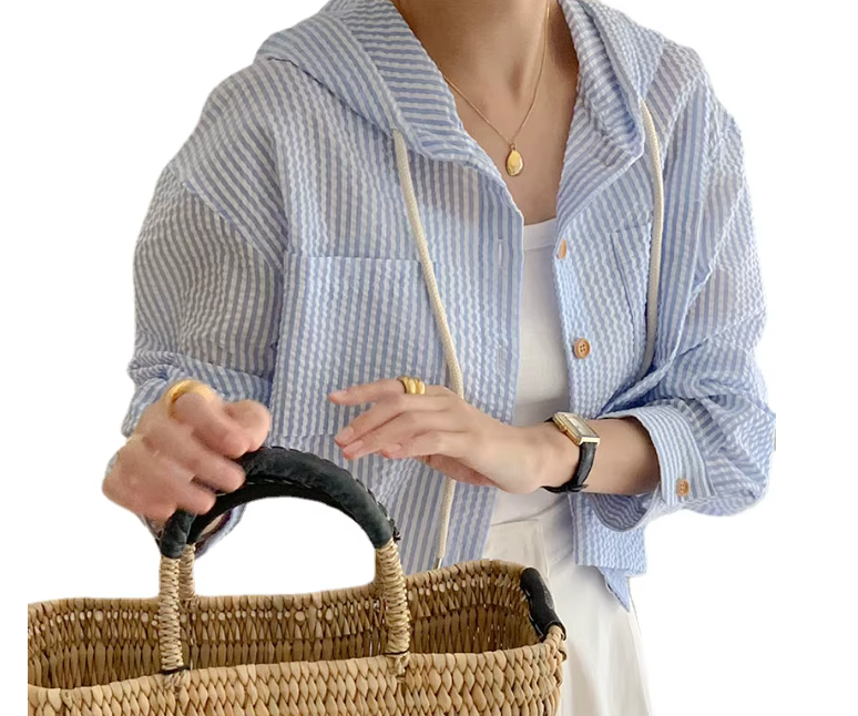 Trendy& Elegant Hooded Women's Shirt - B6-TOP-B703