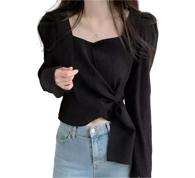Trendy & Elegant Long Sleeve Blouse for WomenTOP-B1-BL-252