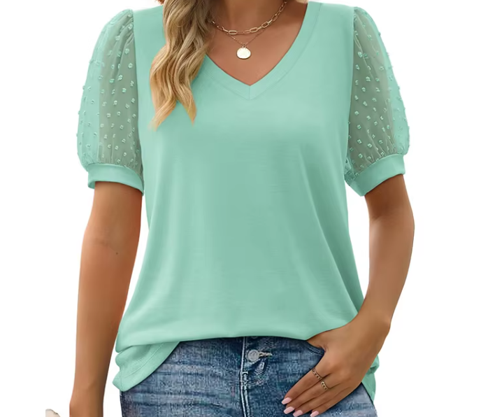 Trendy & Elegant Transparent Short Sleeve T Shirts - SM8-TOP-33