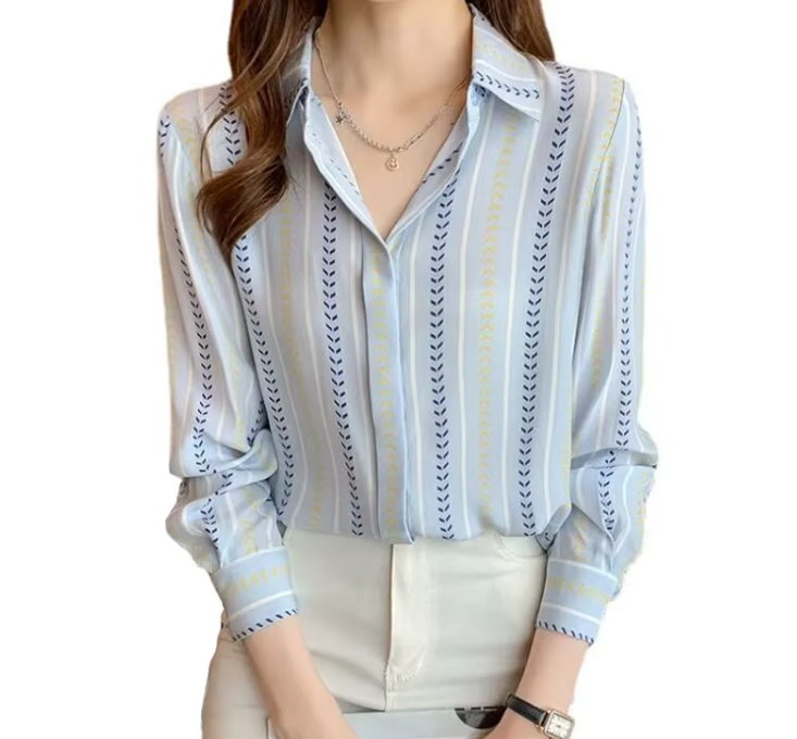 Elegant & Timeless Long Sleeve Collar Shirts for Women - SM8-TOP-10