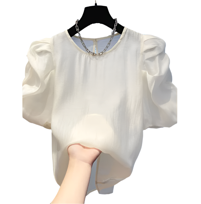 Trendy & Timeless Bubble Sleeve Chiffon Women's Blouse -B6-TOP-B631