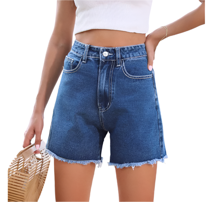 Trendy & Timeless Denim High Waist Women's Shorts -B6-JP-610