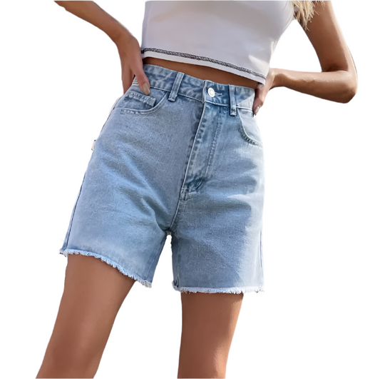 Trendy & Timeless Denim High Waist Women's Shorts -B6-JP-610