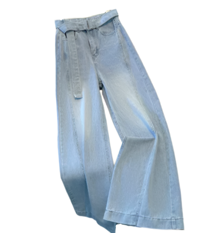 Trendy & Timeless High Waist Straight Leg with Belt Lace Women's Jeans - B6-JP-632
