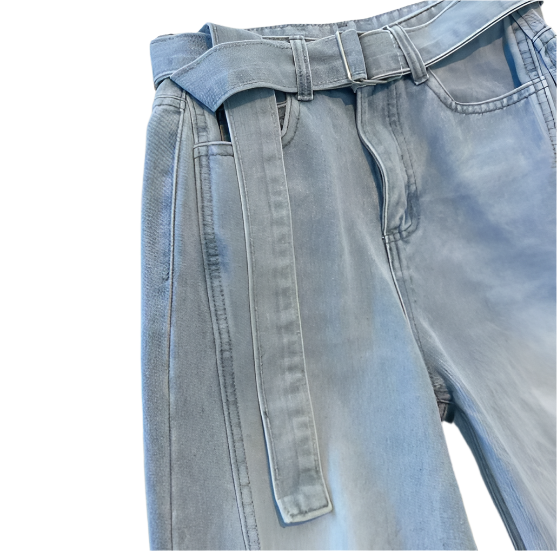 Trendy & Timeless High Waist Straight Leg with Belt Lace Women's Jeans - B6-JP-632
