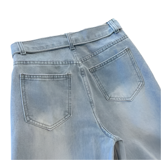 Trendy & Timeless High Waist Straight Leg with Belt Lace Women's Jeans - B6-JP-632