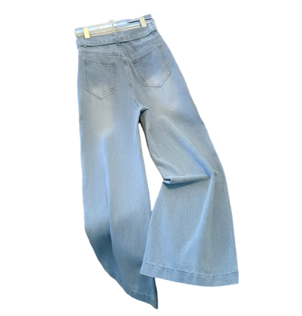 Trendy & Timeless High Waist Straight Leg with Belt Lace Women's Jeans - B6-JP-632