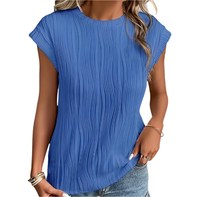 Trendy & Timeless Round Neck Short Sleeved Women's TOP-B1-BL-236