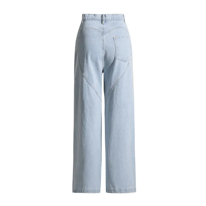 Trendy & Versatile Stud Bead Embroidered Straight Women's Jeans -B6-JP-606
