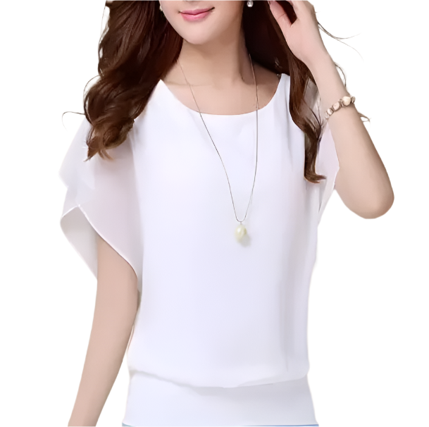 WOMEN'S Elegant Slim Bat Sleeve Chiffon Top SHIRT-BL120
