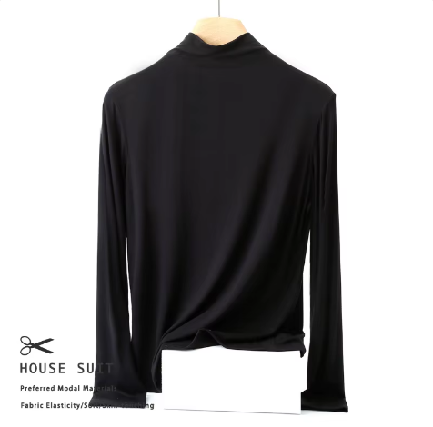Women High Neck Long Sleeve SOFT & Stretchy Shirt B2-BL-1014