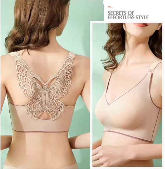 Pack of 2 - Comfortable & High Quality Wireless Seamless One-piece Butterfly Lace Back Bra - UGS-01-BRA-01